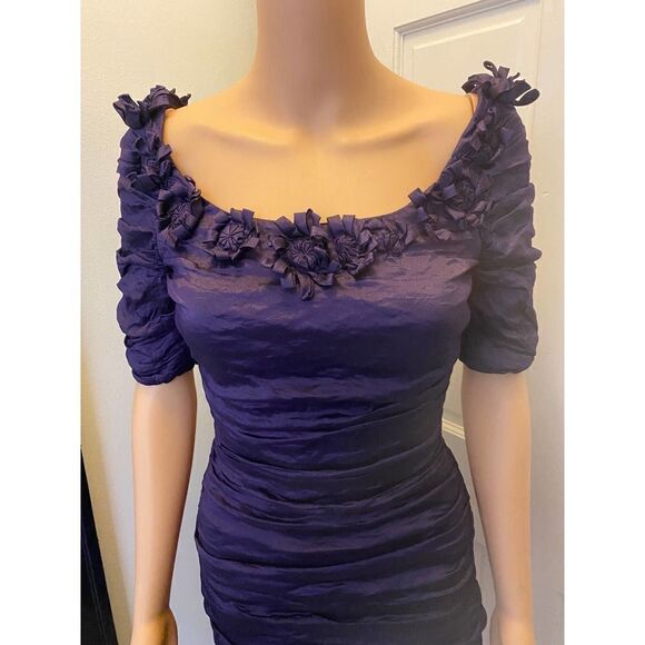 BCBGMaxazria Meredith Mini Dress Purple Midnight Holiday  Cocktail - Size 6 - Picture 3 of 10